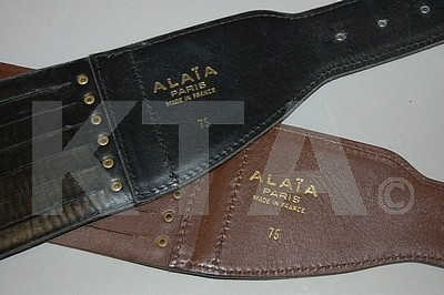 Lot 176 - Two Azzedine Alaia belts, 1980s, in black and...