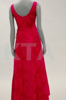 Lot 16 - A Lanvin couture cyclamen pink silk damask...