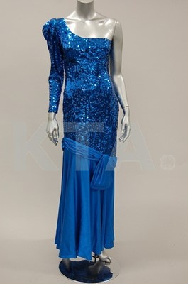 Lot 192 - A Loris Azarro royal blue sequined jersey...