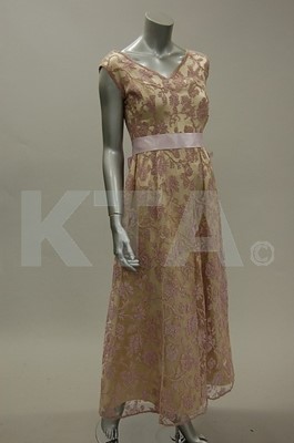 Lot 197 - A Balenciaga couture ivory satin and lilac...