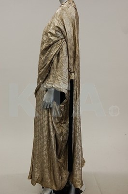 Lot 206 - A silver lamevening cape, 1920s-30s, embossed...