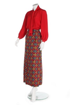 Lot 116 - An Yves Saint Laurent printed wool skirt,...