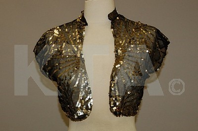 Lot 20 - Five sequined bolero evening jackets, 1930s,...