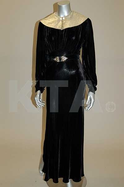 90’s Yellow Silk and Black Velvet Beaded Evening Gown By Ann Lawrence main image 0