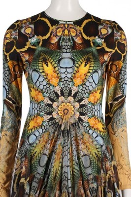 Lot 215 - An Alexander McQueen reptile-print jersey and...