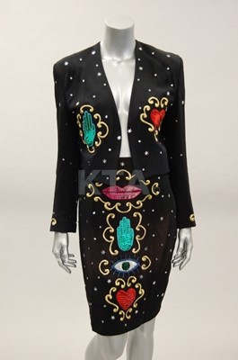 Lot 279 - A Rifat Ozbek sequined and embroidered...