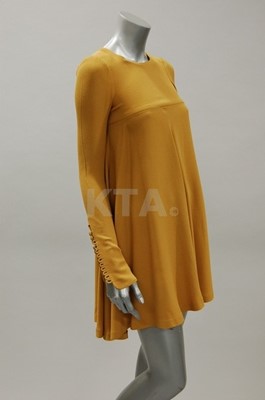 Lot 297 - A Biba mustard moss crepe dress, late 1960s,...