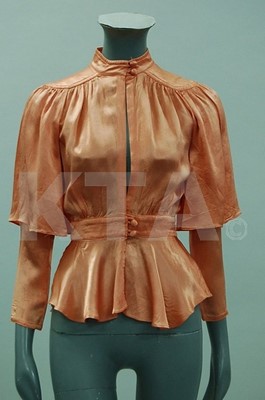 Lot 1 - An Ossie Clark for Radley peach satin blouse,...