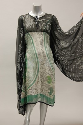 Lot 304 - A rare and early Zandra Rhodes printed chiffon...