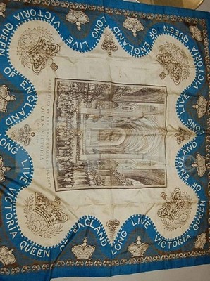 Lot 29 - A printed silk handkerchief to commemorate the...