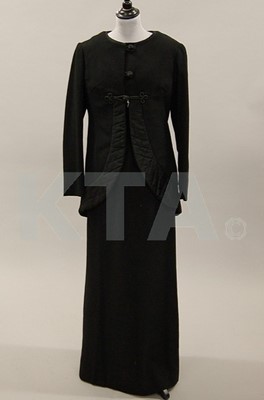 Lot 323 - A Mary Quant black wool jersey evening gown...