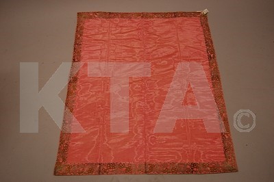 Lot 331 - A rose pink moirbearing cloth, late 17th...