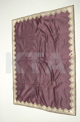 Lot 332 - A purple satin bearing cloth, late 17th-early...