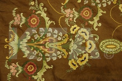 Lot 336 - An embroidered curtain panel or portiere, late...