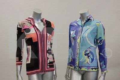 Lot 341 - An Emilio Pucci printed silk blouse, late...