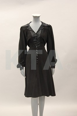 Lot 52 - An Ossie Clark black satin and moss crepe...
