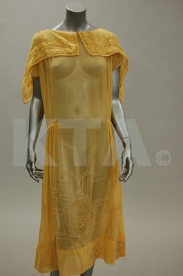 Lot 6 - Three dresses, 1925-30, comprising: yellow...