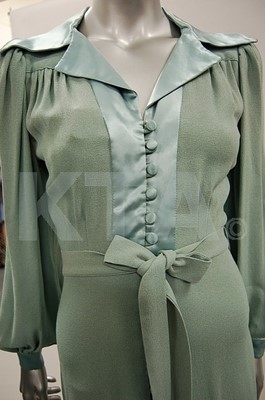 Lot 86 - An Ossie Clark pale blue moss crepe and satin...