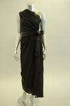 Lot 177 - A couture black wrap-over evening gown,...