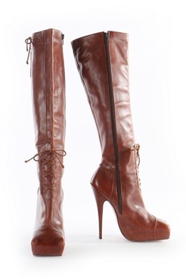 Lot 189 - A pair of Vivienne Westwood elevated riding boots, 'On Liberty' collection, Autumn-Winter, 1994-95