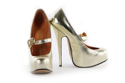 Lot 190 - A good pair of Vivienne Westwood gold leather...