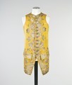 Lot 27 - A gentleman's brocaded yellow silk waistcoat,...