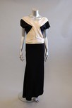 Lot 56 - A Jeanne Lanvin couture black moss crepe and...