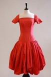 Lot 76 - A Madame Grs couture red taffeta `balloon'...