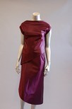 Lot 83 - A Madame Grs couture wine satin dinner...