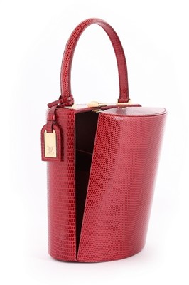 Lot 6 - A Louis Vuitton 'Ophelie' red lizard skin...