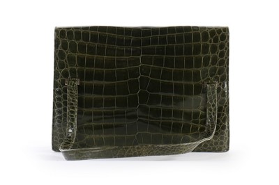 Lot 2 - A Christian Dior green crocodile handbag,...