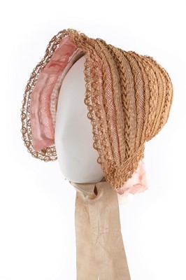 Lot 31 - A fine straw and horsehair poke bonnet,...