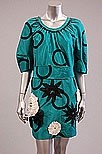 Lot 3 - A Clements Ribeiro printed taffeta dress,...