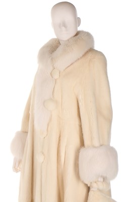 Lot 12 - A white mink coat, probably 1990s, with...