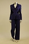 Lot 152 - A Thierry Mugler blue trouser suit, late 1980s,...