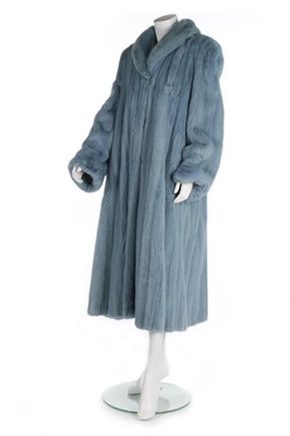 Lot 10 - A reversible pale blue mink coat, 1990s,...