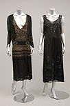 Lot 252 - Two beaded and sequined black tulle tabards,...