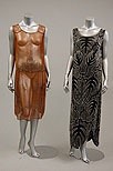 Lot 253 - Three 1920s beaded dresses, comprising: brown...
