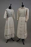 Lot 279 - Four embroidered cotton summer gowns, circa...