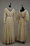 Lot 281 - Three lace summer gowns, 1910-14, one of white...