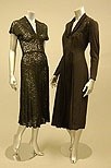 Lot 306 - Fourteen mainly black dinner dresses, 1940s,...