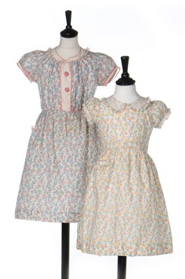 Lot 224 - Two matching Liberty print cotton dresses worn...