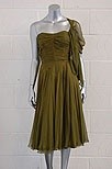 Lot 319 - A Madame Gres couture green chiffon dance...