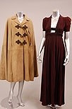 Lot 329 - An Ossie Clark wine moss velvet `Cuddly' gown,...
