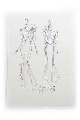 Lot 251 - Elizabeth Emanuel sketch for Princess Diana's...