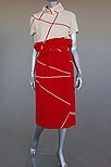 Lot 152 - A Bohan for Dior couture red and white printed...