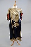 Lot 90 - A finely embroidered navy satin robe, Sindh,...