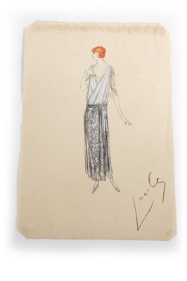 Lot 41 - Two Lucile fashion sketches, circa 1920, one...