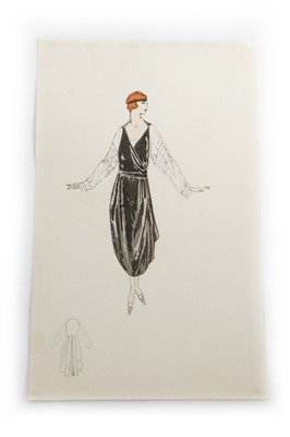 Lot 42 - Three Lucile fashion sketches, early 1920s,...