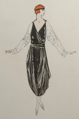 Lot 42 - Three Lucile fashion sketches, early 1920s,...